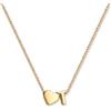 GD GOOD.designs Collana con lettera T e ciondolo a cuore | Collana personalizzata in acciaio inox 316L - placcata oro 18K | Collana regolabile da donna 42-47 cm