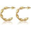 GD GOOD.designs Creoli d'oro ritorti per donna - Impermeabili - Orecchini a cerchio ritorti in acciaio inossidabile I Creoli d'oro 18K in 20mm
