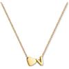 GD GOOD.designs Collana con lettera V e ciondolo a cuore | Collana personalizzata in acciaio inox 316L - placcata oro 18K | Collana regolabile da donna 42-47 cm