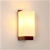 Mckalen Lampada da Parete Interno Legno, Vintage E27 Applique da Parete con Paralume in Vetro, Marrone E27 Lampada a Muro per Camera da Letto, Corridoio, Soggiorno, Cucina,Sala(Lampadina non inclusa)