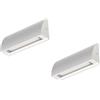 ledscom.de 2x Lampada da parete LED/luce per scale SEGIN per esterni, IP54, piatta, downlight opaco, angolare, 6,2 W, 566lm, bianco caldo