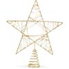 COM-FOUR® stella decorativa natalizia - stella decorativa natalizia in metallo - stella di Natale in piedi con glitter e paillettes - parte superiore dell'albero di Natale dorato