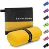 Zenacross Asciugamano Palestra 70x140cm con Borsa per il Trasporto - Asciugamano Microfibra a Rapida Asciugatura e Versatile - Telo Palestra Taglie L - Giallo