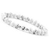 GD GOOD.designs Braccialetto di coppia con lettera J | Braccialetto per partner con perle di howlite (lettera J)