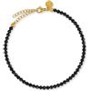 GD GOOD.designs EST. 2015 - Cavigliera da donna con perle sottili, 4 mm, resistente all'acqua, in pietra naturale multicolore con chiusura regolabile in oro 18 carati