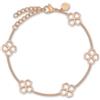 GD GOOD.designs Bracciale a trifoglio in oro rosa da donna | Bracciale portafortuna regolabile in acciaio inossidabile 316L in oro rosa 18 carati (16-21 cm) | Impermeabile e ipoallergenico
