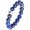 GD GOOD.designs Anello antistress in perle di lapislazzuli naturale per donne - Anello in perle elasticizzato - Anello ansia sfaccettato