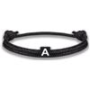 GD GOOD.designs Bracciale in corda con lettere | Bracciale dell'amicizia nero regolabile con dimensioni 14cm - 24cm| Iniziale A