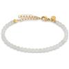 GD GOOD.designs Bracciale con perle da donna con perle in pietra naturale vera da 4 mm | Pietra preziosa regolabile con placcatura in oro 18K (15-19 cm) | Bracciale in pietra di luna resistente all'acqua,