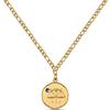 GD GOOD.designs EST. 2015 Collana con segno zodiacale Bilancia in oro con pietra di nascita per donne - Collana placcata in oro 18K con ciondolo zodiaco