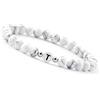 GD GOOD.designs Braccialetto di coppia con lettera T | Braccialetto per partner con perle di howlite (lettera T)