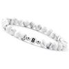 GD GOOD.designs Braccialetto di coppia con lettera B | Braccialetto per partner con perle di howlite (lettera B)