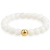 GD GOOD.designs Anello antistress in pietre naturali | Anelli elastici in pietra di luna donna con perlina placcata in argento 925 dorato | Anelli anti-ansia impermeabili - Misura 54-60