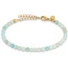 GD GOOD.designs Bracciale con perle da donna con perle in pietra naturale vera da 4 mm | Pietra preziosa regolabile con placcatura in oro 18K (15-19 cm) | Bracciale in amazonite resistente all'acqua,