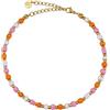 GD GOOD.designs Cavigliere da donna con perle boho colorate - Regolabili - Cavigliere oro arancio rosa colorate