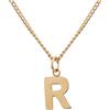 GD GOOD.designs Catena con lettere in oro 18 carati R - Catena impermeabile in oro da donna con ciondolo dalla A alla Z e catena con lettere iniziali