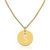 GD GOOD.designs Collana di lettere in oro (regolabile) Collana in oro con ciondolo a lettera rotonda (S)