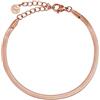 GD GOOD.designs EST. 2015 Bracciale serpente per donna | Bracciale piatto senza ciondolo in oro rosa | Gioielli in acciaio inossidabile larghi 3 mm | Impermeabile