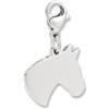 GD GOOD.designs Charms pendente cavallo con chiusura a moschettone | Pendente per collana in argento in acciaio inox 316L | Charm per bracciale componibile in argento | Impermeabile e ipoallergenico
