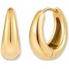 GD GOOD.designs Orecchini a cerchio in acciaio inox per donna | Cerchi eleganti in oro 18K | Mini orecchini a cerchio dorati (18 mm) - Impermeabili e anallergici