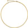 GD GOOD.designs Catena a serpente da donna - collana piatta senza pendente in argento, oro, oro rosa I catena a serpente (3 cm di larghezza) in acciaio inossidabile impermeabile (Oro)