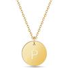 GD GOOD.designs Collana di lettere in oro (regolabile) Collana in oro con ciondolo a lettera rotonda (P)