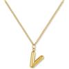 GD GOOD.designs Collana Lettera Oro Bubble | Ciondolo con Iniziale in Acciaio Inossidabile Placcato Oro 18K - Resistente all'Acqua & Anallergico | Collana Donna V