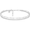 GD GOOD.designs Cavigliere da donna | Cavigliera argento multistrato con catena groumette e ancora | Gioiello alla caviglia in acciaio inox 316L argento | Impermeabile e regolabile (22-27 cm)