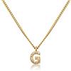 GD GOOD.designs Catena di lettere d'oro da donna I Collana placcata in oro 18 carati con iniziali in zirconi I Catena di lettere d'oro in acciaio inossidabile (G)