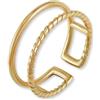 GD GOOD.designs Anello d'oro da donna regolabile in acciaio inossidabile - impermeabile - doppio anello aperto - anello d'oro da donna incl. confezione regalo