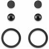 GD GOOD.designs Orecchini a perno per donna | Orecchini a cerchio | Set di orecchini rotondi | Orecchini in oro - oro rosa - argento - nero | Con scatola regalo inclusa, 3 Paare, Acciaio inossidabile