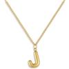 GD GOOD.designs Collana Lettera Oro Bubble | Ciondolo con Iniziale in Acciaio Inossidabile Placcato Oro 18K - Resistente all'Acqua & Anallergico | Collana Donna J