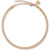 GD GOOD.designs EST. 2015 Cavigliera da donna - Catena serpente piatta da 3 mm in oro 18K, oro rosa o argentato | Acciaio inossidabile 316L | Resistente all'acqua, regolabile 22-27 cm, 22-27 cm