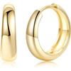 Silvora Orecchini Donna Cerchio Argento 925, 14mm Orecchino Cerchio Donna Oro, Orecchini Piccoli Tondi Eleganti per Anniversario Compleanno Natale
