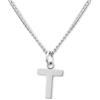 GD GOOD.designs Catena con lettere in argento - collara da donna delicata sulla pelle (ciondolo A-Z) I Collana di lettere in argento (T)