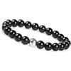 GD GOOD.designs Bracciale da Uomo Con Perle di Pietra Naturale | Diaspro per Uomo e Donna | Chakra Estensibile (Ossidiana)