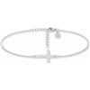 GD GOOD.designs Cavigliera argento da donna con ciondolo a croce - Cavigliera in acciaio inox 316L argento | Impermeabile e regolabile (22-27 cm)