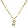 GD GOOD.designs Catena di lettere d'oro da donna I Collana placcata in oro 18 carati con iniziali in zirconi I Catena di lettere d'oro in acciaio inossidabile (S)