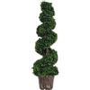Outsunny Pianta Artificiale Bosso a Spirale (Ф32cm x 112cm), Verde Decorativo per Interni ed Esterni, con Vaso Incluso