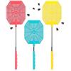 COM-FOUR® 3x scacciamosche con telescopio, estensibile 27-58 cm, scacciamosche telescopico per allontanare mosche, vespe, zanzare e altri insetti - stabile scacciamosche (003 pezzi blu giallo rosa)