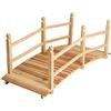 tectake® Ponte da Giardino con Ringhiera in Legno 137x58x58cm, Ponticello Esterno capacità Max 150 kg, Passerella Design arcuato, Decorazioni in Legno, Ideale Arredo Giardino, Laghetto - Marrone