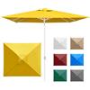 paramondo interpara Ombrellone da Giardino Inclinabile con Manovella, 3 x 3 m Quadrato Giallo, Telaio Bianco