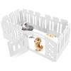 MAMIZO Recinto per Cani da Interno Esterno alto 60cm, Box per Cani 5+1 PCS Pannelli, Recinzione Gatti Pieghevole, Recinto Gatti in Plastica con Cancello, Incluse Ventose e Ancoraggi a Terra, Bianco
