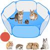Aomig Recinto per Animali Domestici, Pieghevole Recinto con Borsa per Il Trasporto, Box per Piccoli Animali, Portatile Tenda della Gabbia per Porcellini d'India, Conigli, Criceti, Gatti, Cani(Blu)