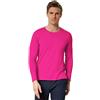 dressforfun 901001 Maglietta a Manica Lunga da Uomo, Scollo Rotondo, 100% Cotone, Abbigliamento Sportivo - Modelli Differenti (XL | Rosa | Nr. 304013)