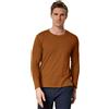 dressforfun 901001 Maglietta a Manica Lunga da Uomo, Scollo Rotondo, 100% Cotone, Abbigliamento Sportivo - Modelli Differenti (L | Marrone | Nr. 304037)