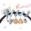 Vicloon Giocattolo a Spirale Passeggino Neonato, Giochi Passeggino Neonati Regalo per 0 3 6 Mesi, Passeggino Educativo Spirale di Peluche Neonato, Elefante Grigio