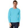 dressforfun 901001 Maglietta a Manica Lunga da Uomo, Scollo Rotondo, 100% Cotone, Abbigliamento Sportivo - Modelli Differenti (L | Azzurro | Nr. 304022)