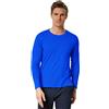dressforfun 901001 Maglietta a Manica Lunga da Uomo, Scollo Rotondo, 100% Cotone, Abbigliamento Sportivo - Modelli Differenti (L | Blu | Nr. 304027)
