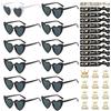 YeahBoom 36 Pezzi Occhiali Addio al nubilato Bride Team Braccialetti Adesivi Set,12 Occhiali da sole a forma di cuore,JGA Occhiali da festa,12 Braccialetti Bride Team,12 Adesivi,Decorazioni di nozze